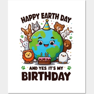 Happy Earth Day It's My Birthday Born On Earth Day 2024 Kids Posters and Art